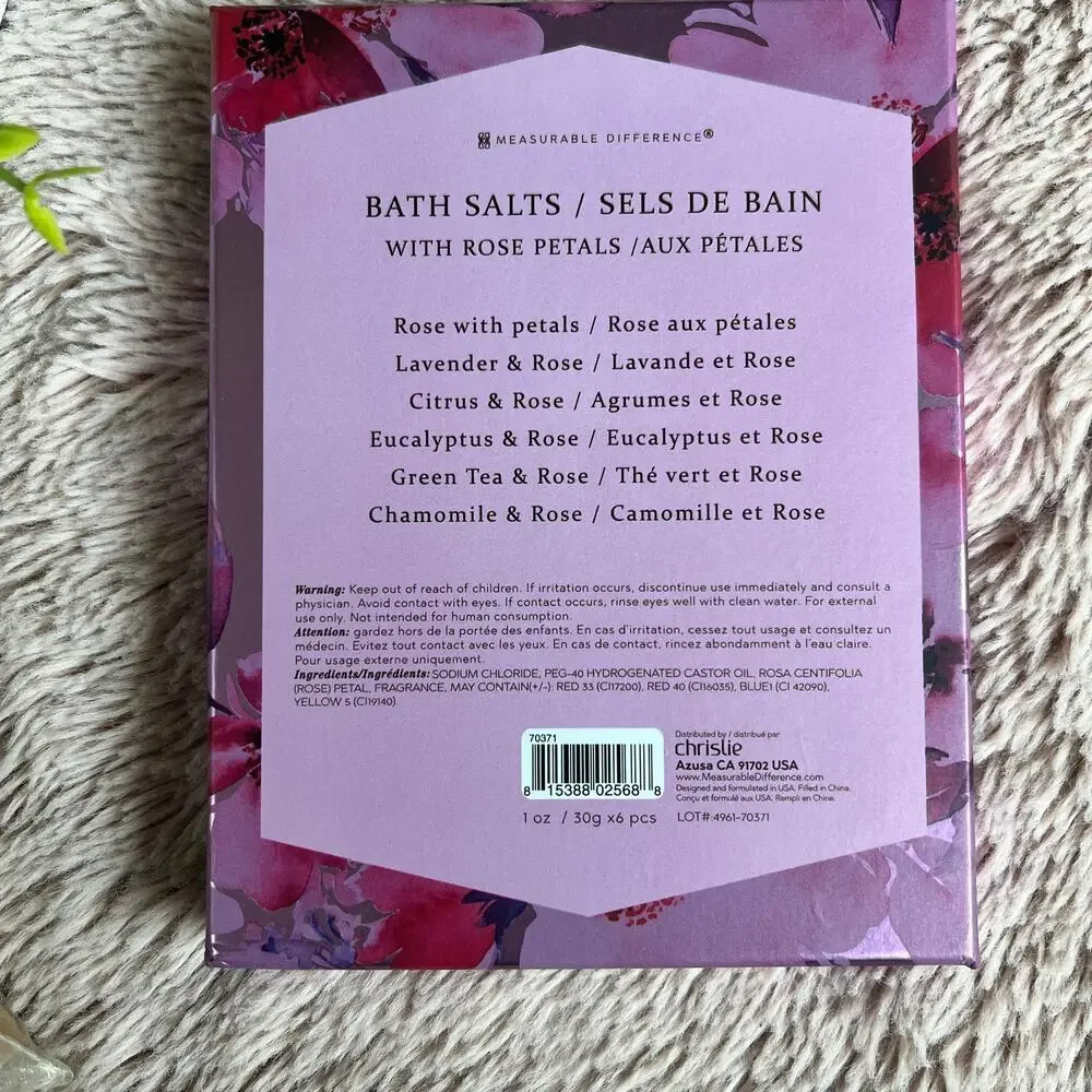NEW Measurable Difference Relaxing Rose Petal & Jasmine Flower Bath Salts